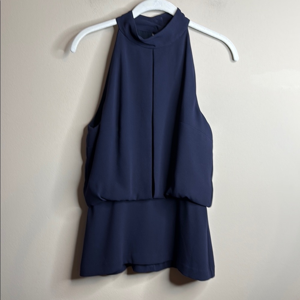 Intermix Versailles Combo Mock Neck Cutout Peplum size M - Picture 4 of 9
